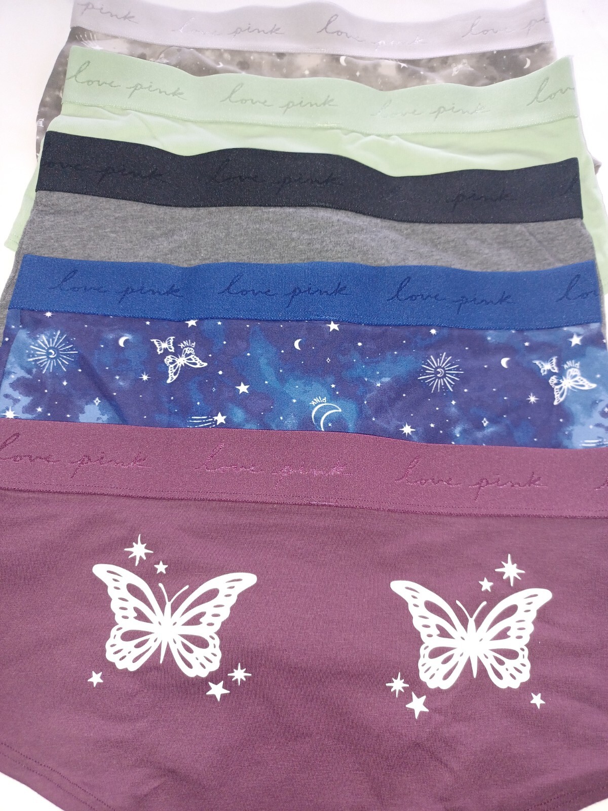 Victoria Secret PINK 5 Pack Cotton Boyshort Panty Lot Shortie Logo S M L 2XL NEW