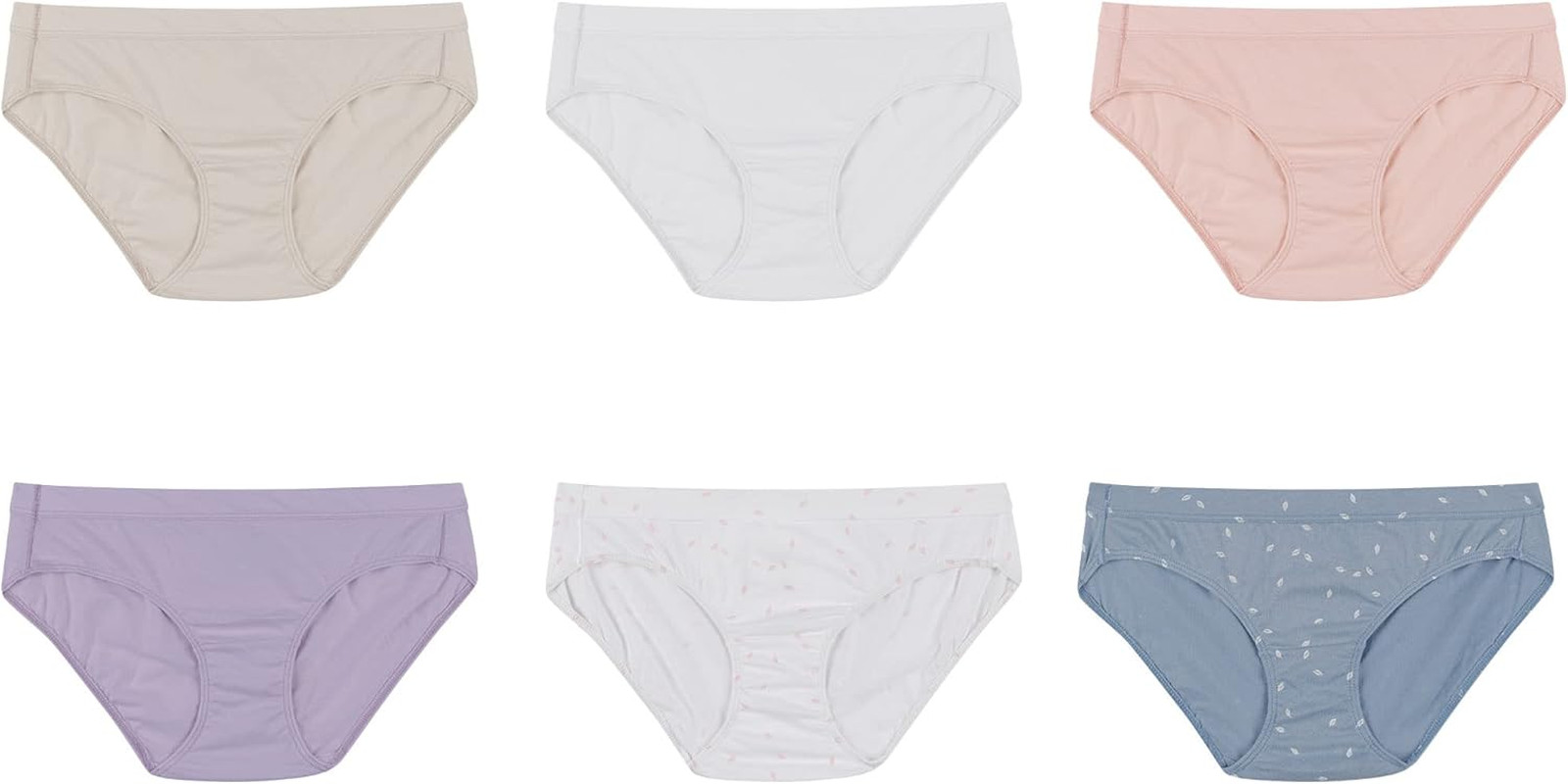 Women’S Organic Cotton Panties Pack, Comfortsoft Underwear, 6-Pack (Colors May V