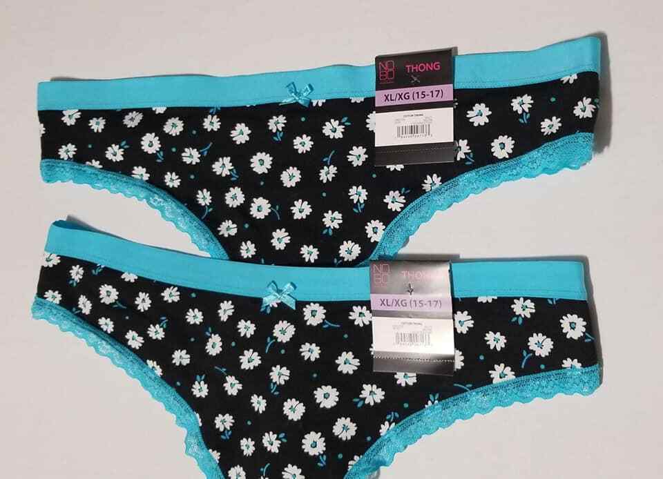 No Boundaries Cotton Thong multicolor 2Pair Size XL/XG (15-17) (LOC G-UW)