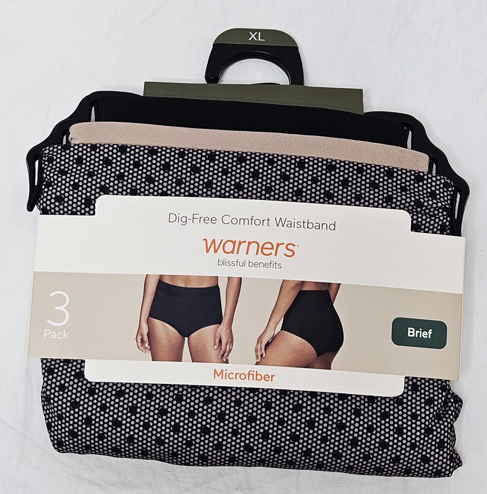 Warners Blissful Benefits Microfiber Brief 3 Pack Choose Large XL or 2XL