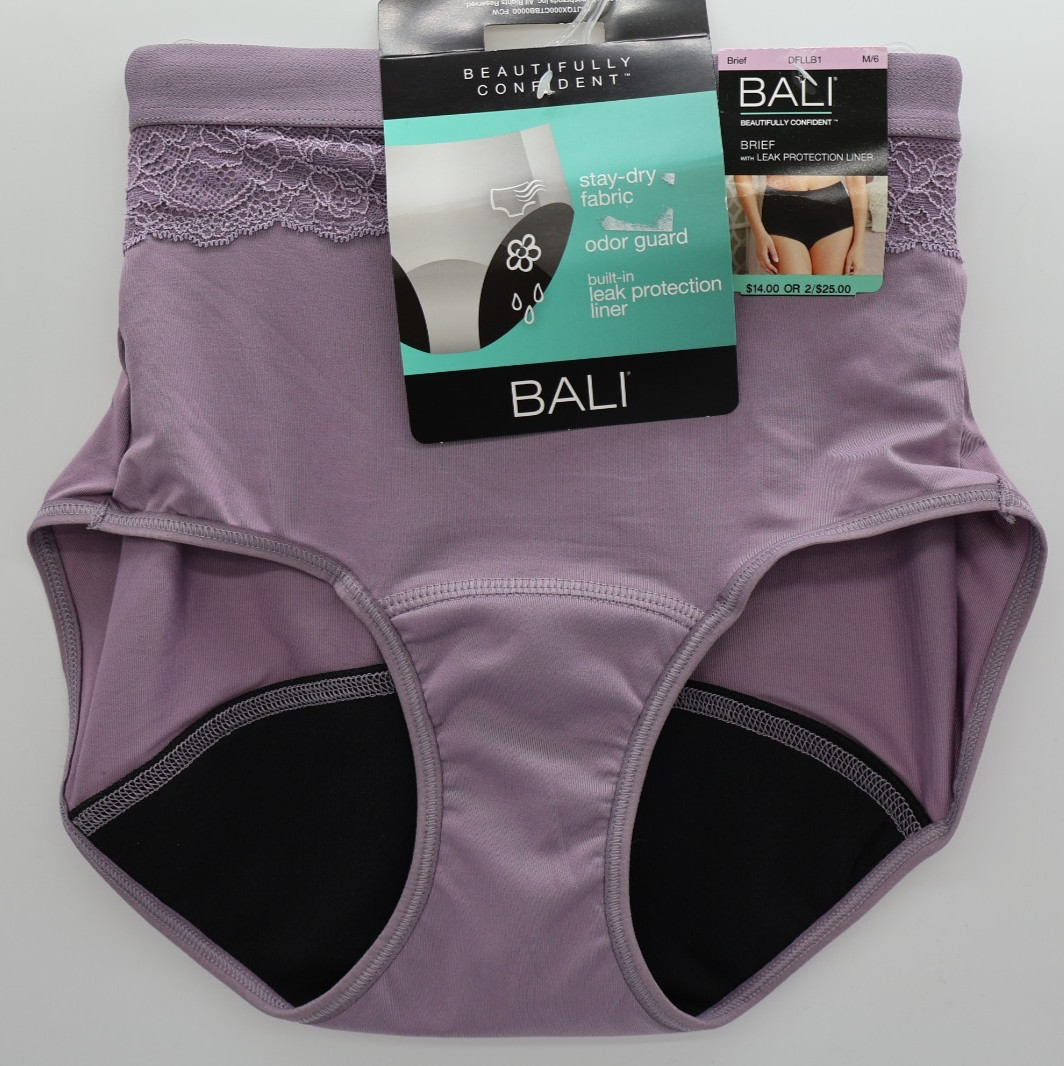Bali Women’s Medium Beautifully Confident Brief Period Underwear DFLLB1 Purple