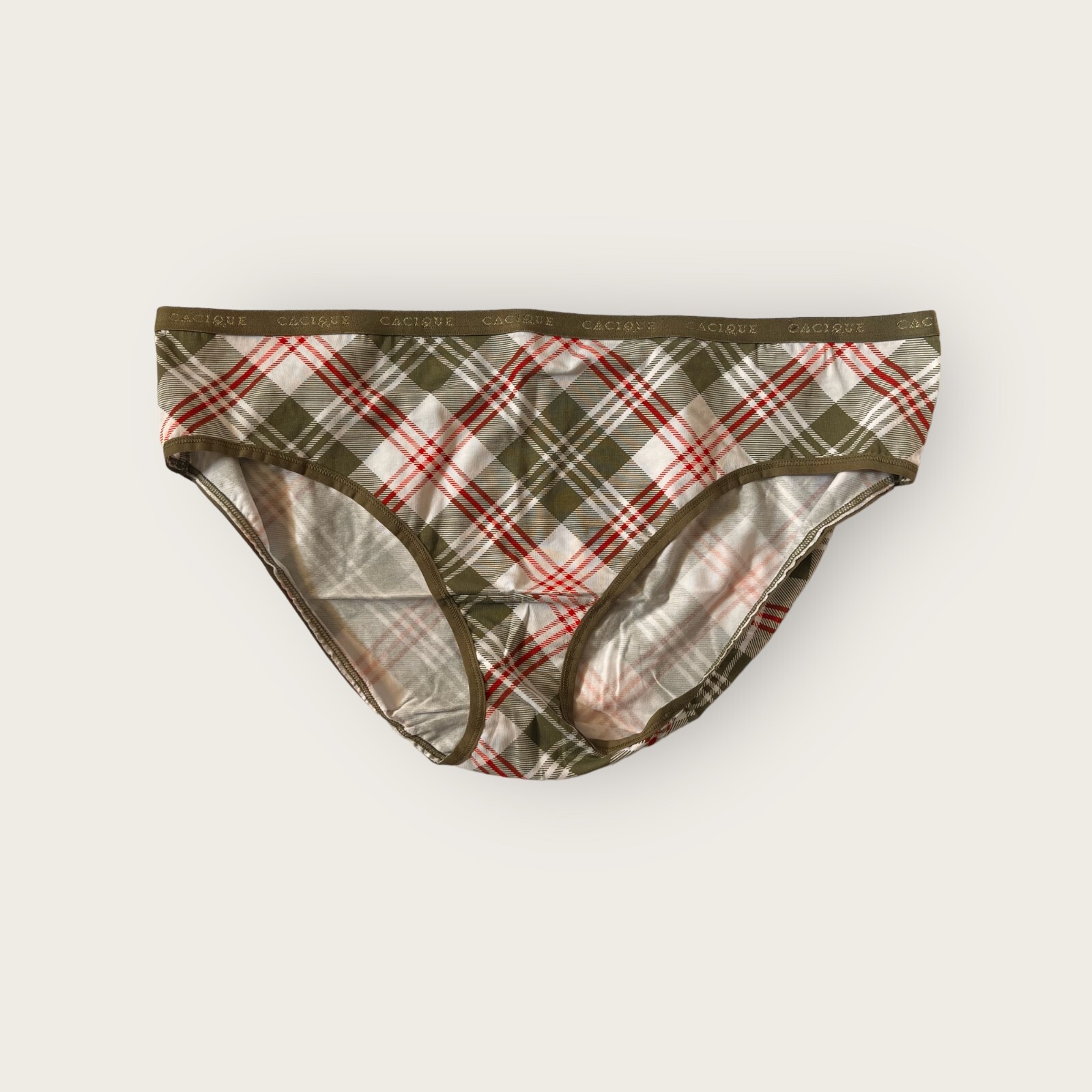 Lane Bryant Cacique Cotton Hipster Panty size 14/16 Green Plaid (2304)