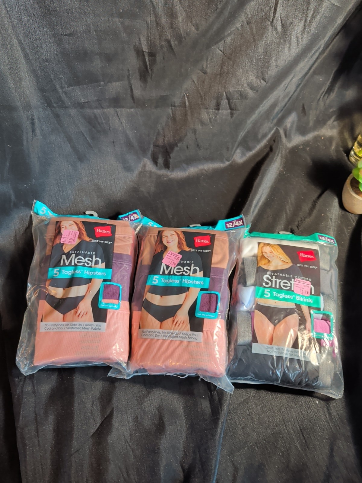 Hanes Just My Size Lot 3 5-Packs 15 pr Tagless Bikini/Hipster Underwear 12/4X