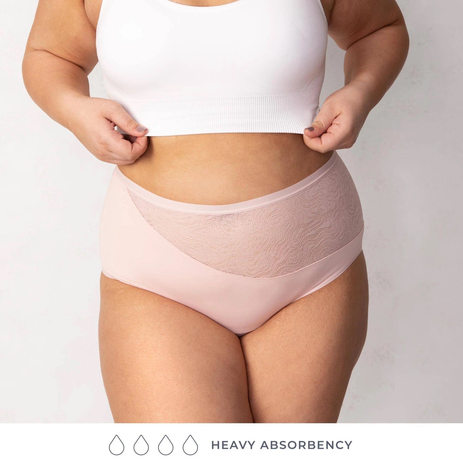 NWT Saalt Seamless High Waist Period Underwear Heavy Absorbency Quartz Blush LG
