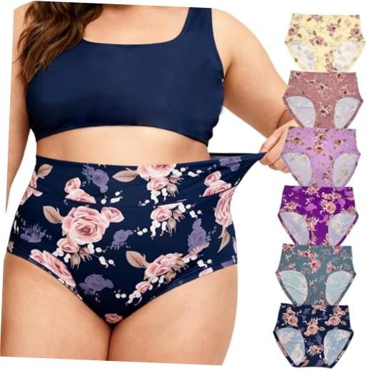 Womens Underwear XL-5XL Plus Size Ladies Panties XX-Large Rose Floral Panties