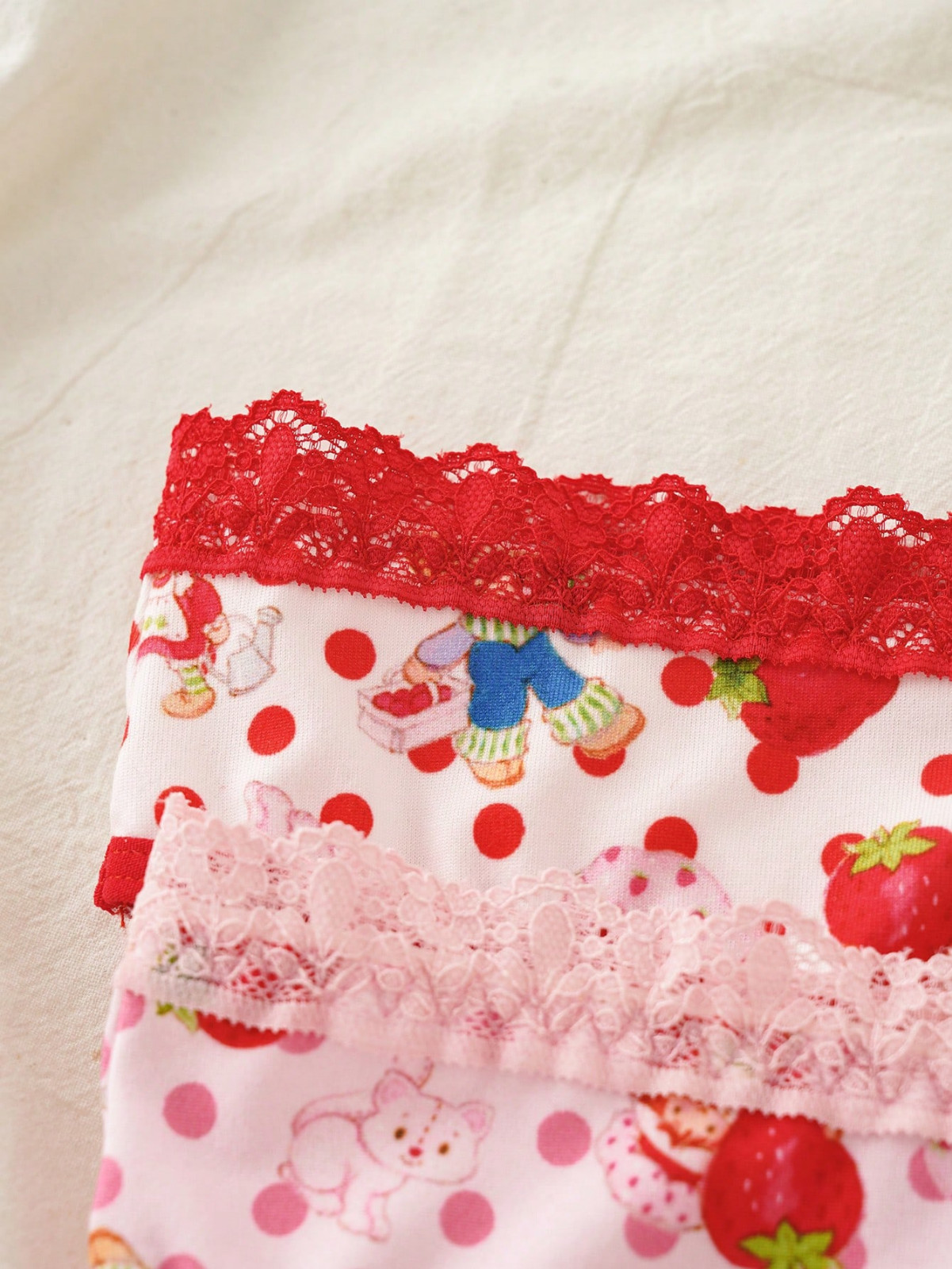 Strawberry Shortcake Kawaii Y2K Licensed Cute Cartoon Thong Panties – Pack of 2