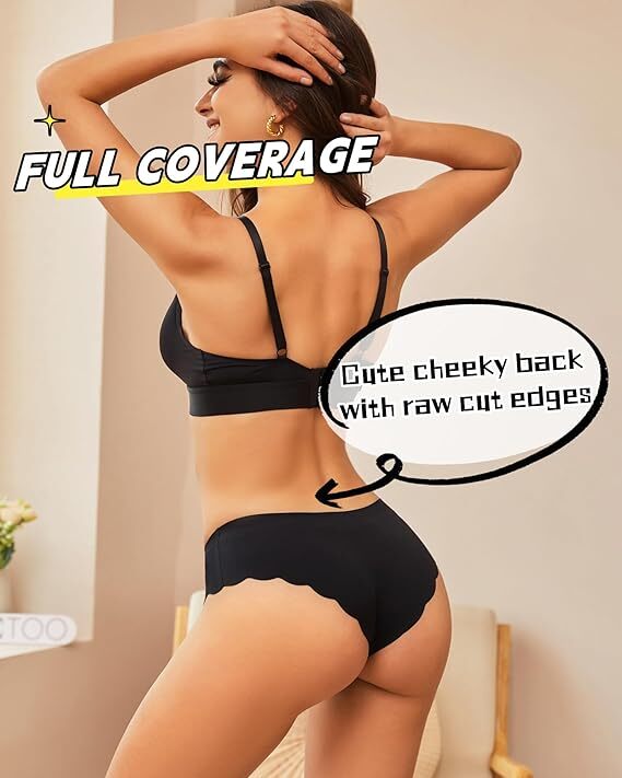 10-pack Women’s Seamless Underwear Sexy Hipster Wave Edge No Show Bikini Panties
