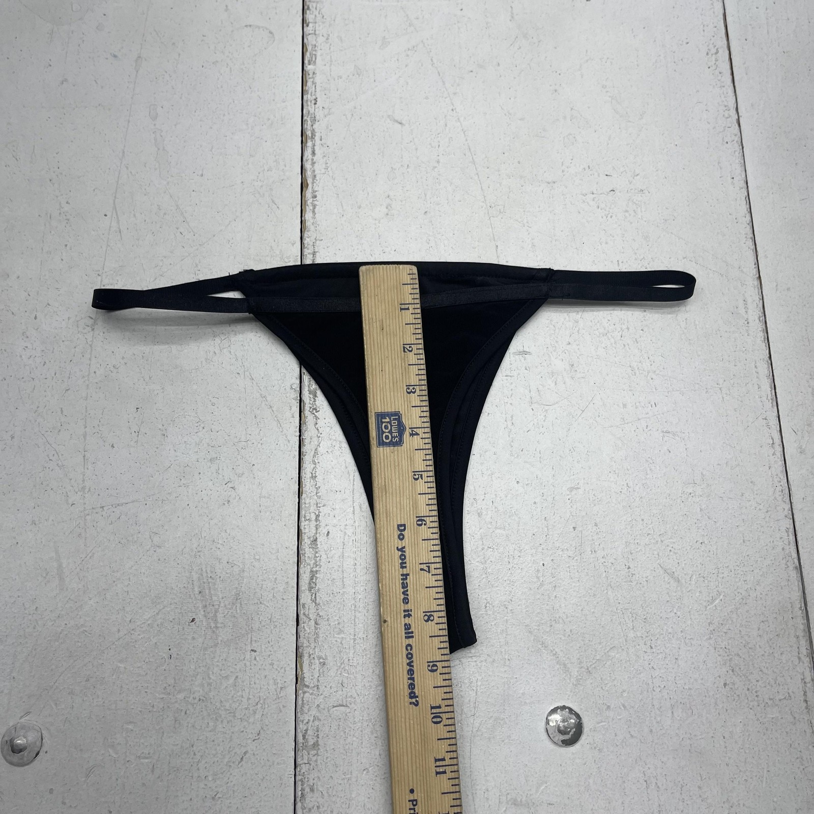 Edge Bikini Thong Bottom Womens Medium Black Micro String Minimal Coverage