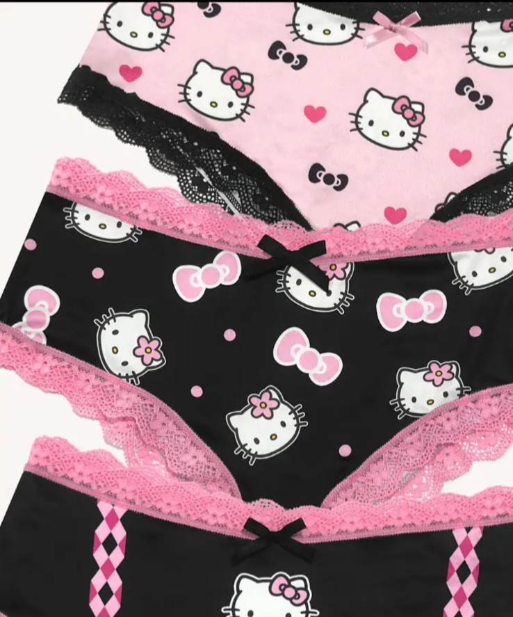 Sanrioom & Hello Kitty Collaboration Cute Cartoon Kawaii Pink Brief Panty L 3 pk