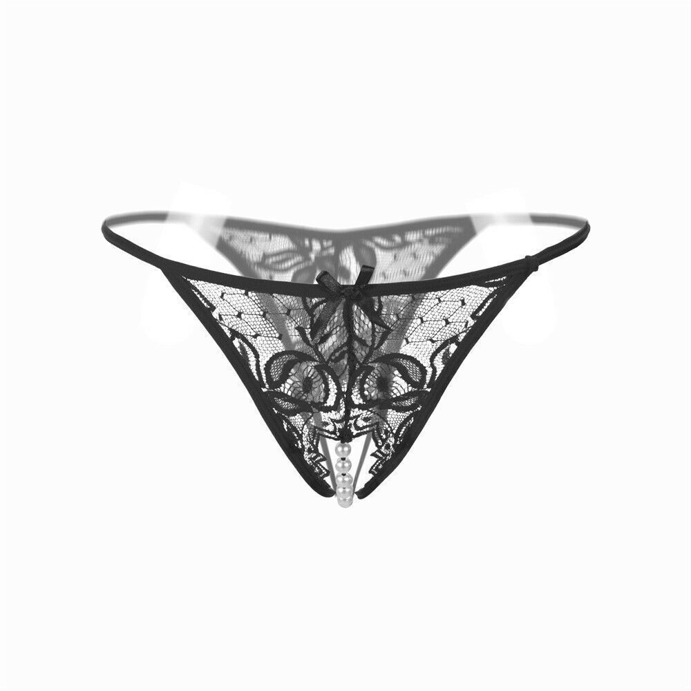 1 Pack Womens Sexy Lace Crotchles Panties Thong See Through Knickers G-string