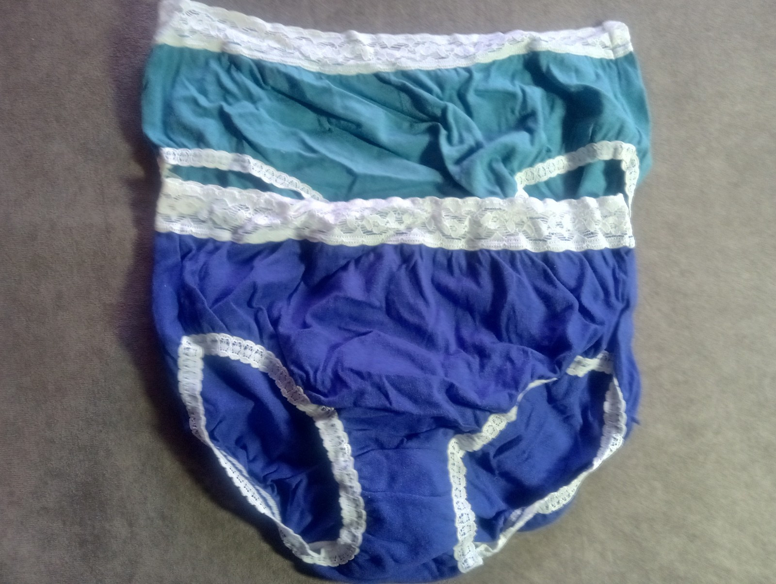 2 Vintage MAIDENFORM size M 90s Cotton Panties Lace Trim NEW fits 28 30 32″
