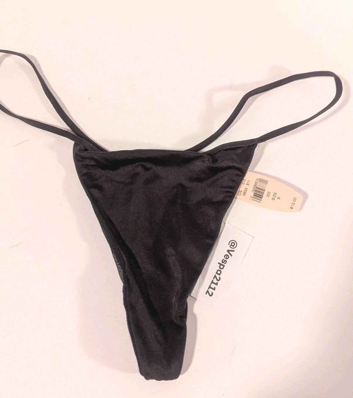 Vintage Victoria’s Secret V-String Black Very Sexy G String Y2K Sz S NWT 2005