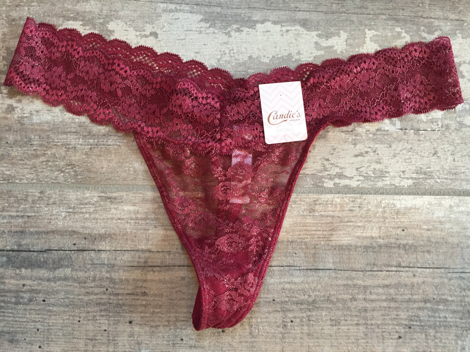 NEW Candies Thong G String Small Medium Large Lace polka dot floral black red wh