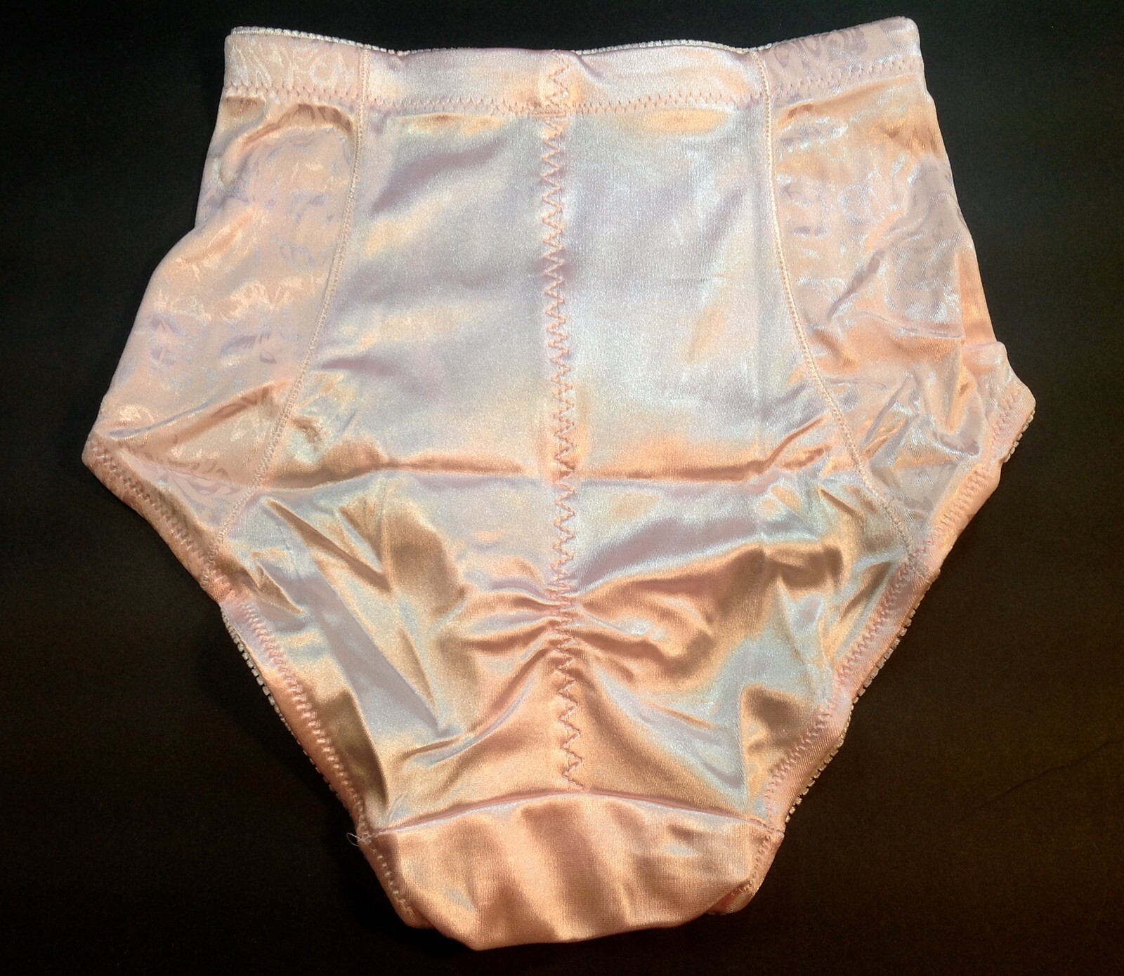 Women Control Panties Briefs EVA CERVANTES size L.satin Shiny Soft Sturdy Floral