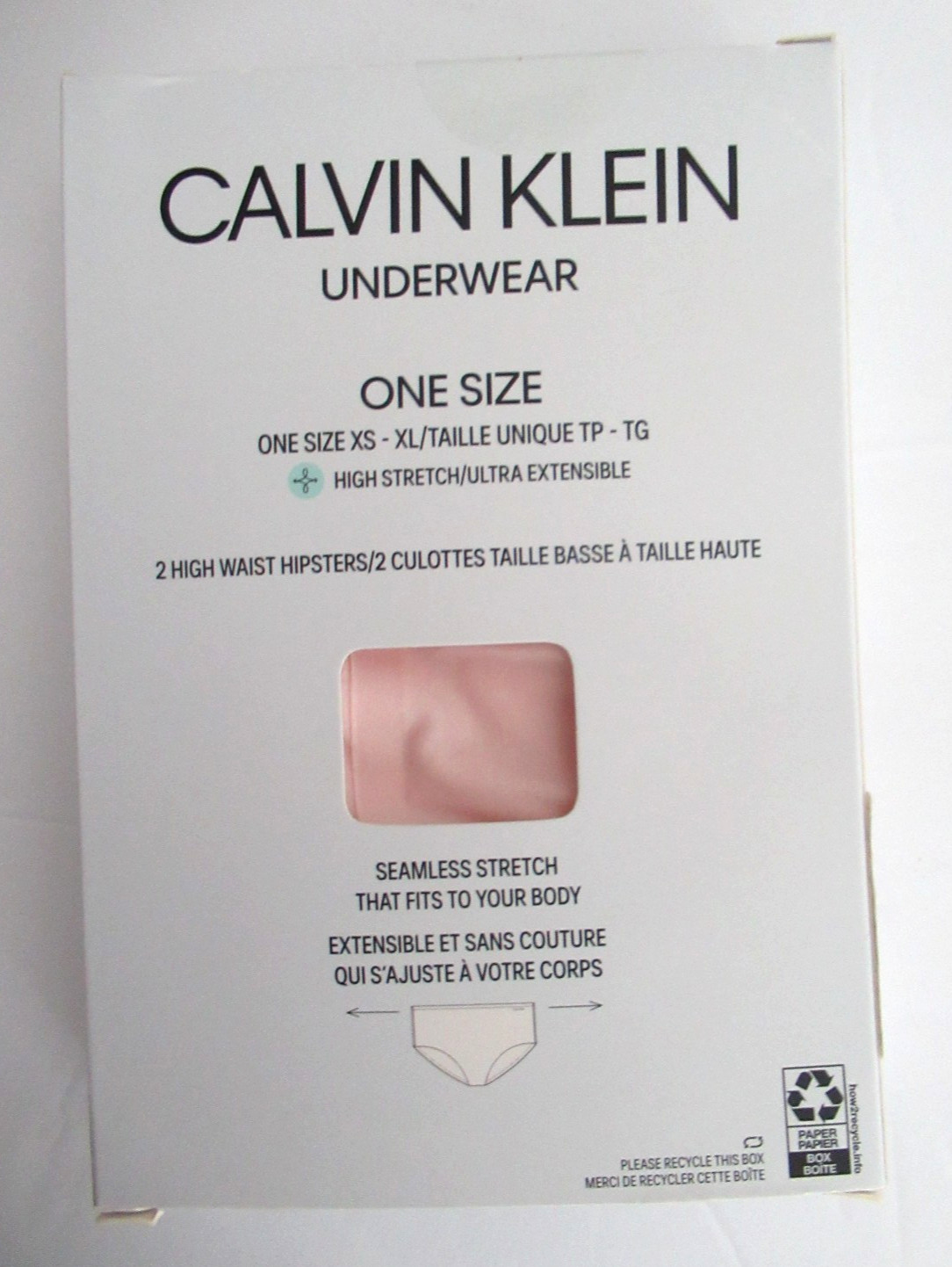 Calvin Klein Pink 2 Pack High Waist Hipster ONE SIZE( XS-XL) Hi Stretch Panty