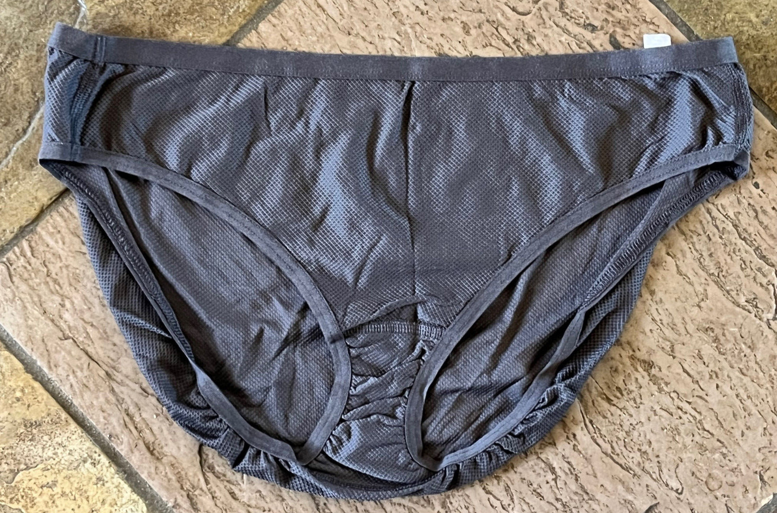 DULUTH Trading Co XL Dark Gray Hi Cut Nylon Blend Bikini Brief Panties NWOT