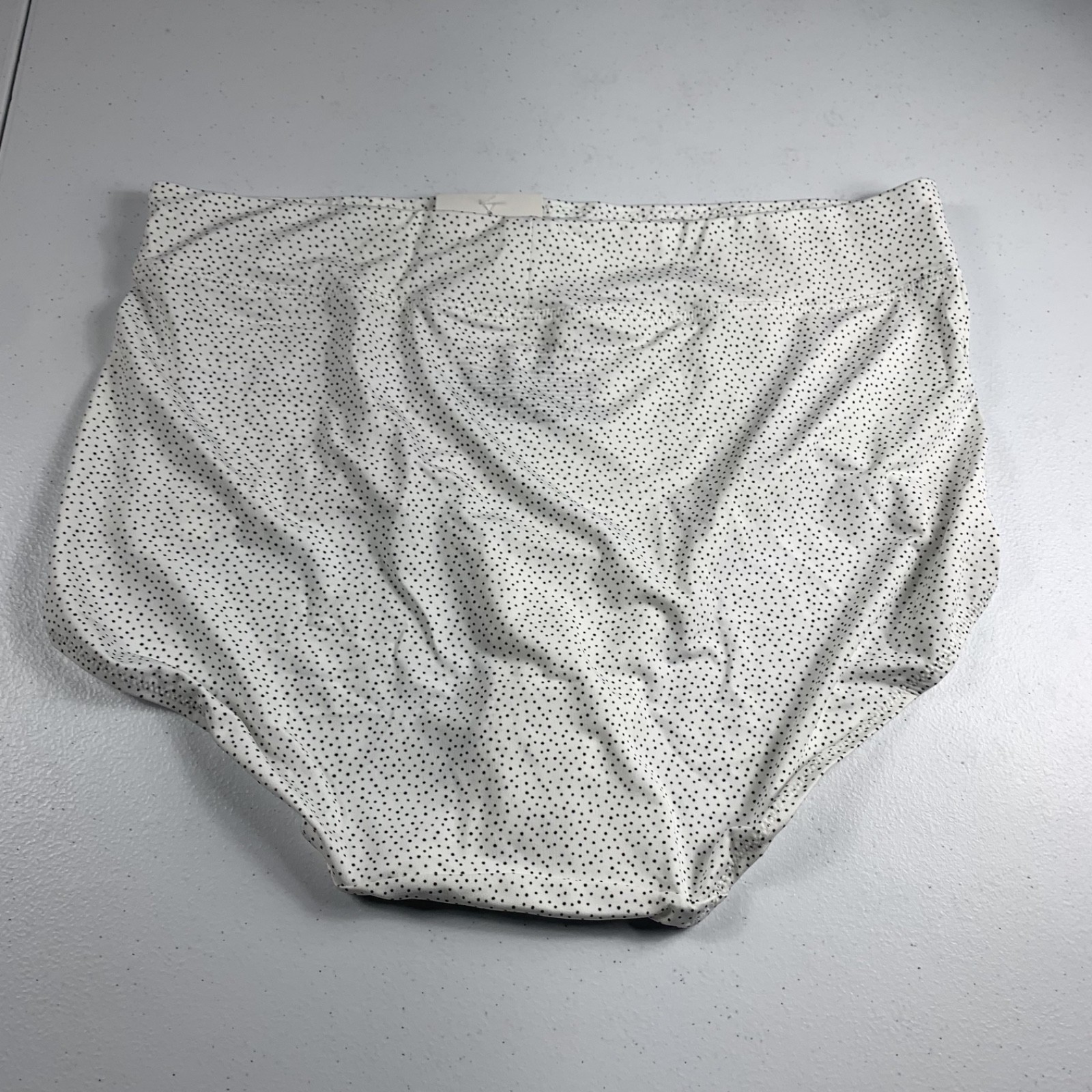 Warner’s Women’s No Pinch Brief Underwear 2XL White Dotted High Waist Panty NWT