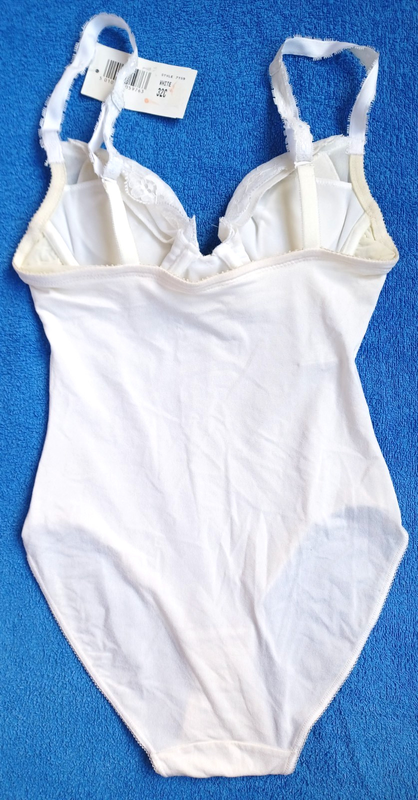 Wonderbra Beautiful Cream Shimmery Stretch Satin Lace Cup Bodyshaper Size 32C