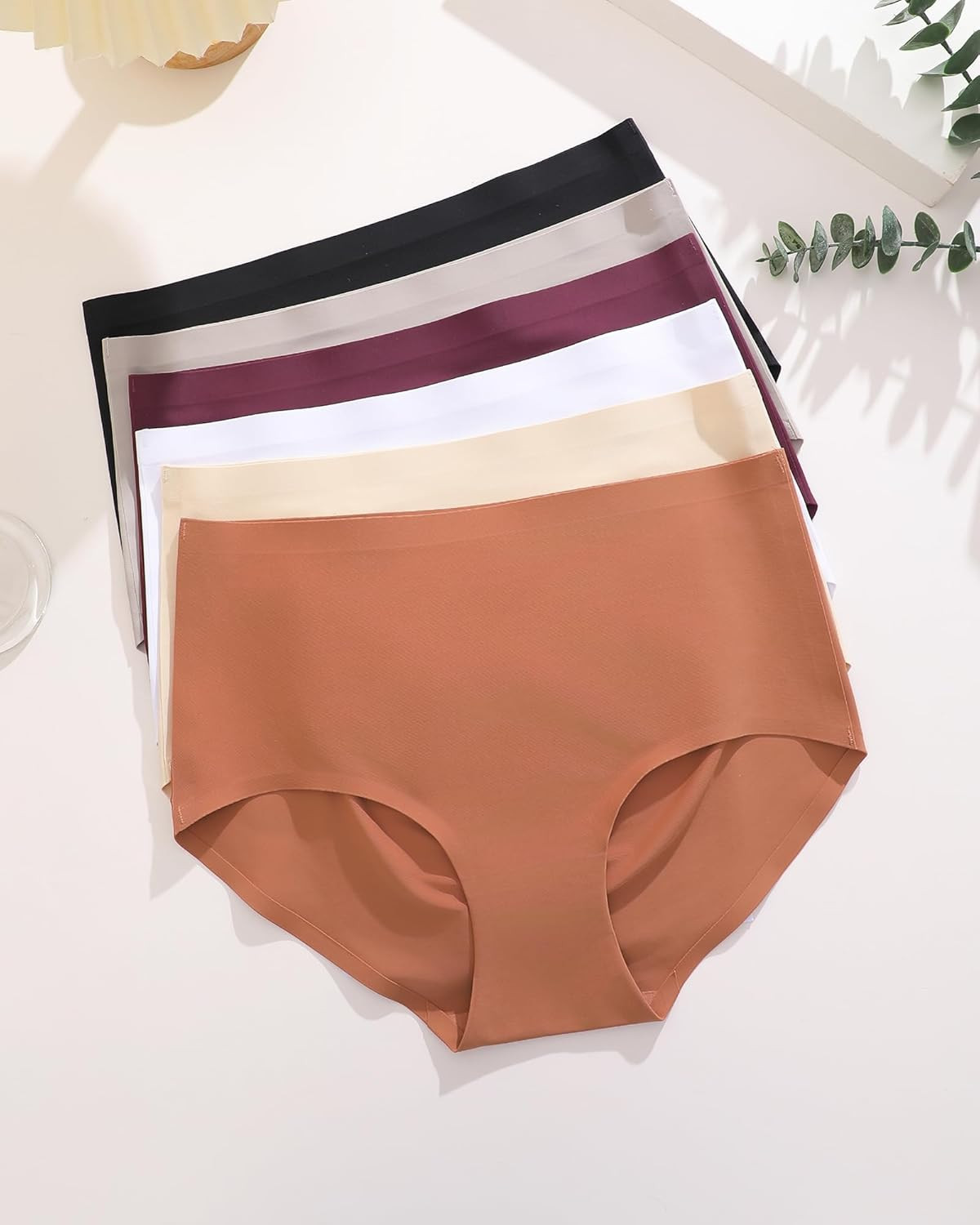 High Waisted Seamless Underwear for Women Full Coverage Hiphugger High Rise Silk