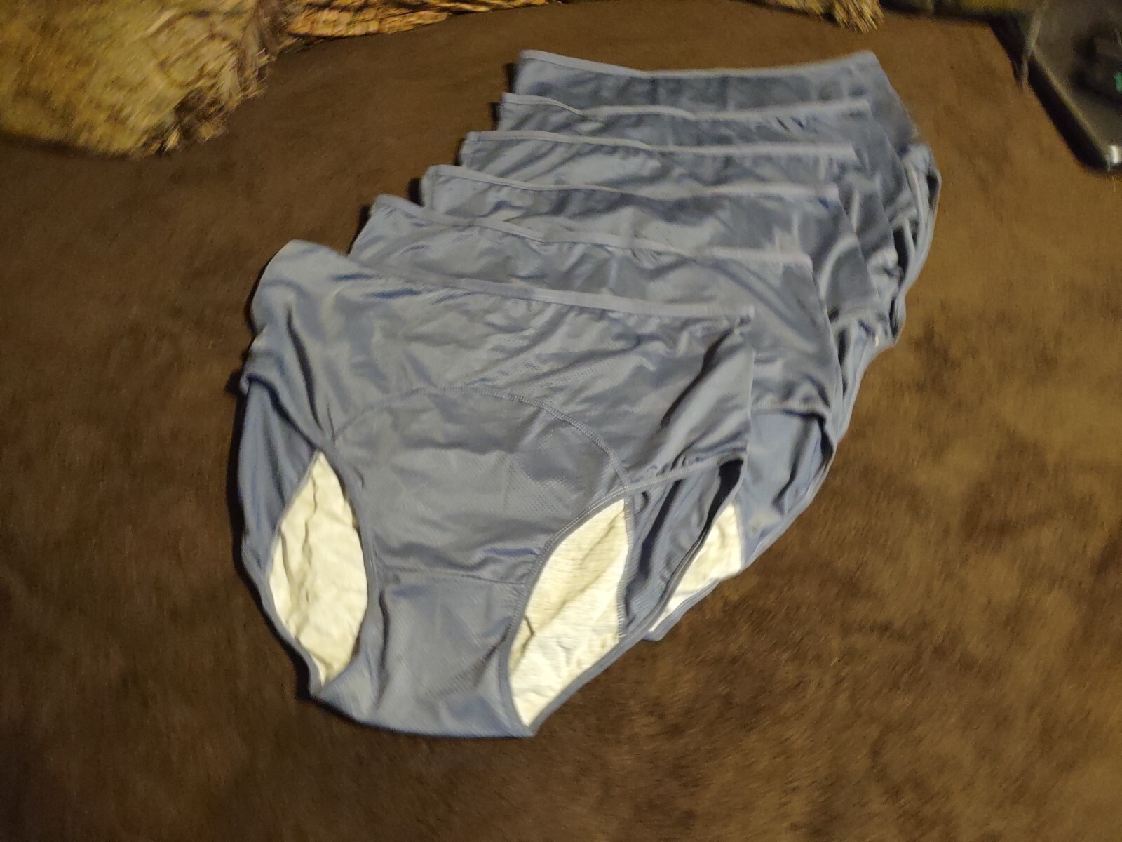 NEW 6 Pack Gray Leak Proof Panties Briefs Underpants Knickers, Women’s Sz S/M
