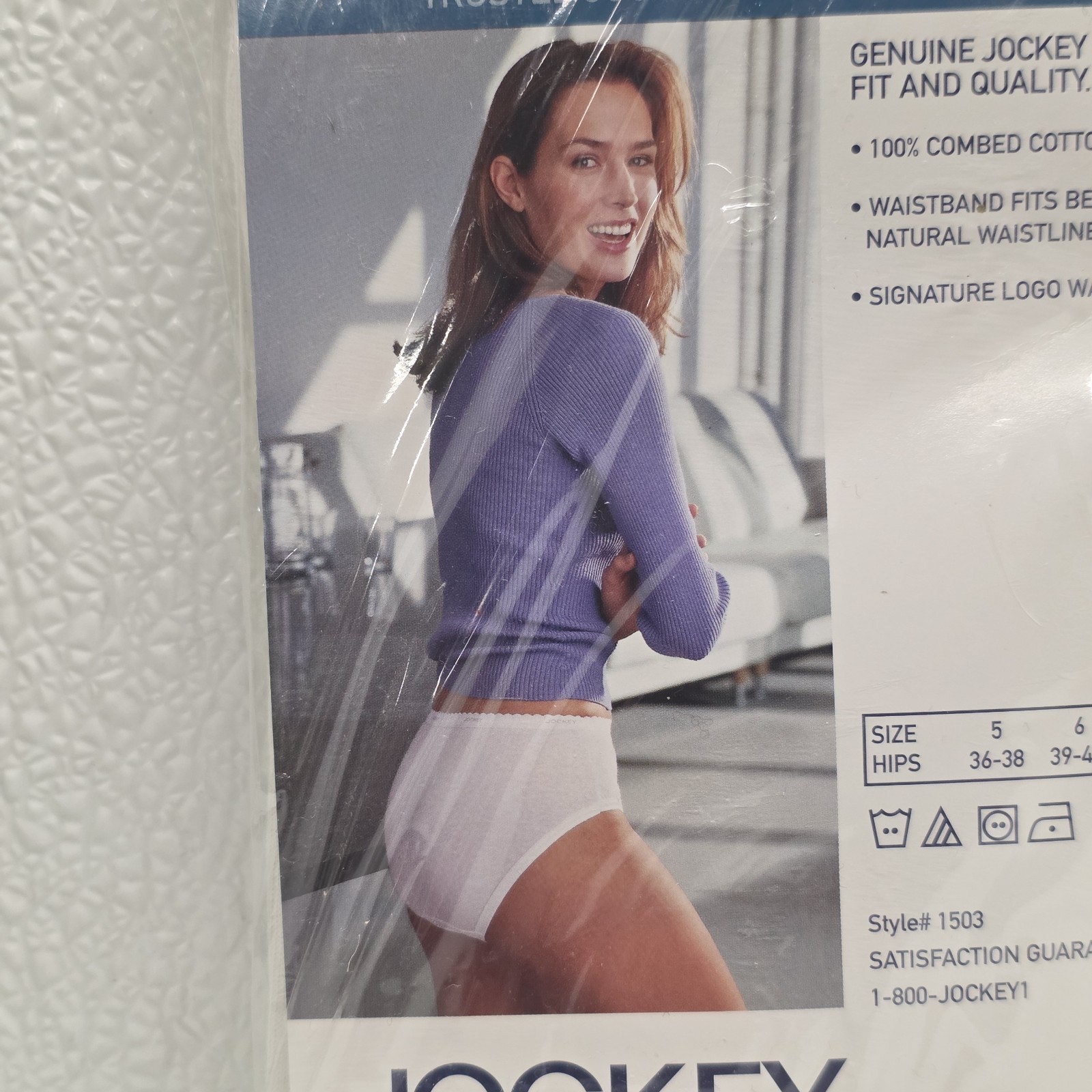 Vintage 2003 NEW In Package Jockey Soft Cotton White Hipster Panty Size 7