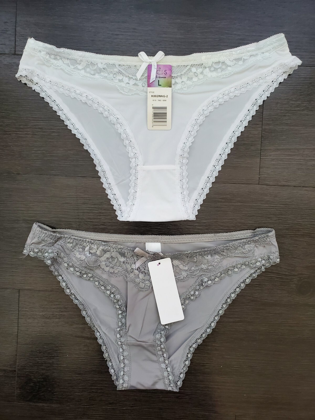 Hers by Herman 2pc High Cut Lace Pantie Set Beige/Black White/Gray Red/Fuchsia