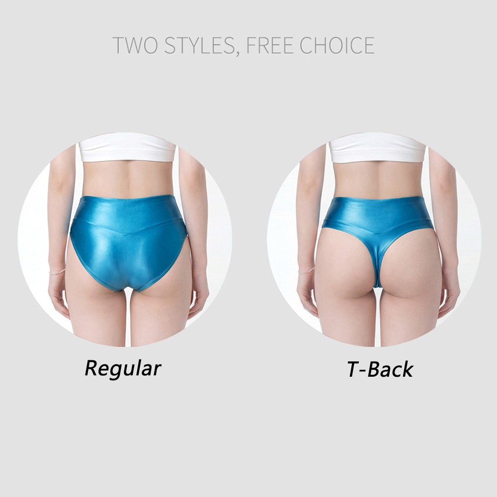 Women Glitter Smooth Wide Waist Panties Gymnastic Fitness Swim Trunks Underwear