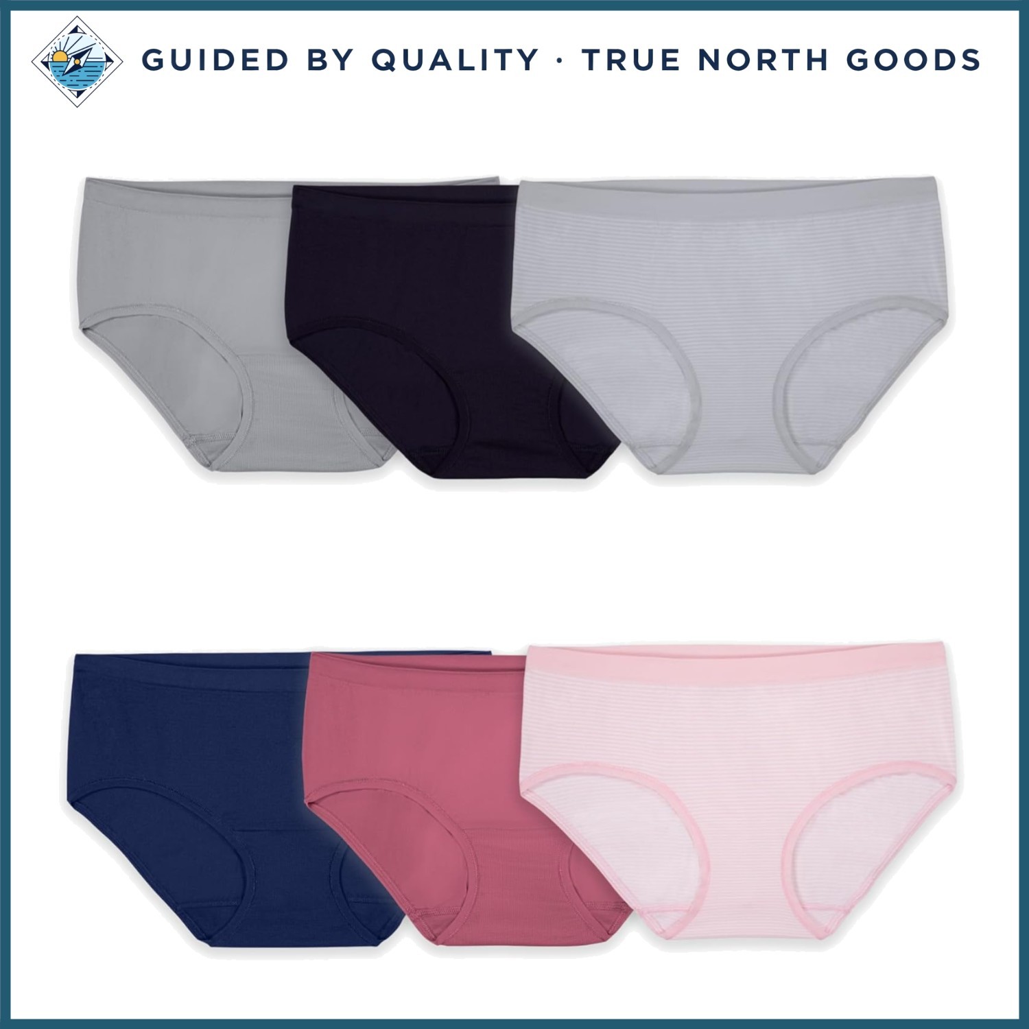 6 Pack Women’s Hipster Panties, Low Rise Seamless Design for All-Day Comfort