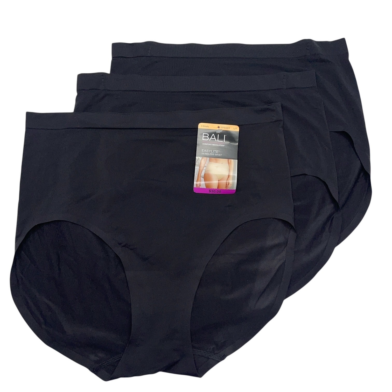 Bali Brief Panties Easylite Seamless Smooth Comfort Soft 3 Pair Underwear DFESB3