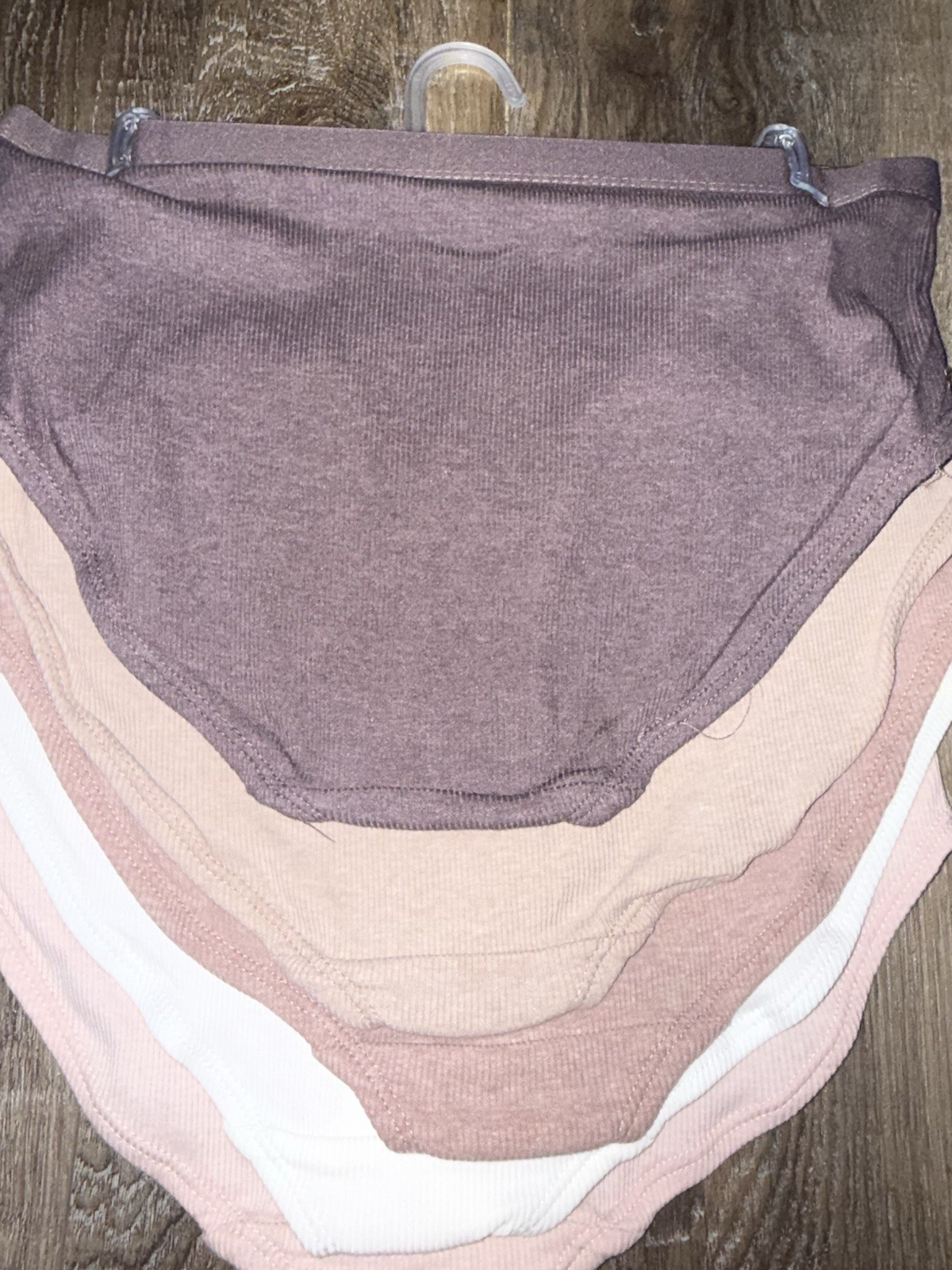 Born ~ Womens Brief Underwear Panties 5-Pair Organic Cotton Blend Ribbed ~ M