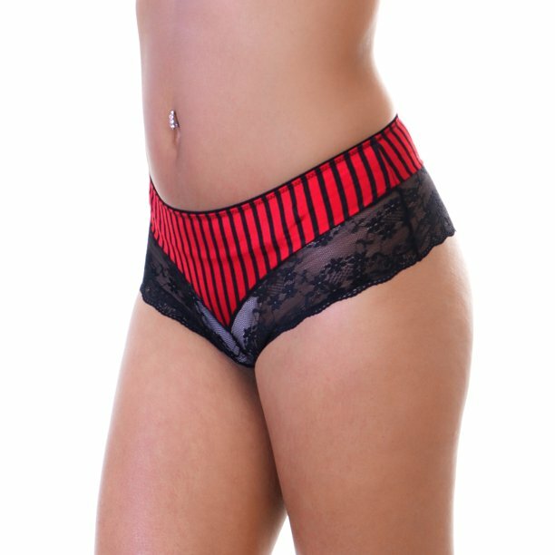 6-Pack Angelina Cheeky Bikini/Panties with Stripe Print Design