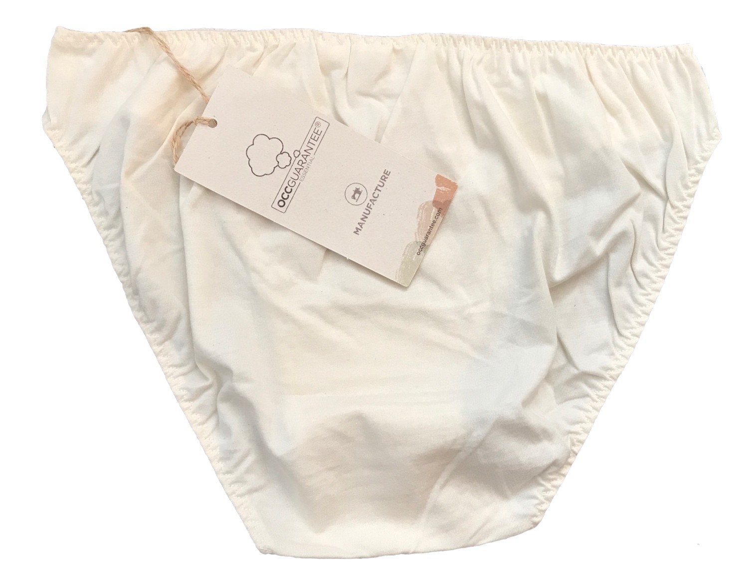 100% Organic Cotton Womens Underwear Bikini Sustainable Sexy Panty White XXLarge