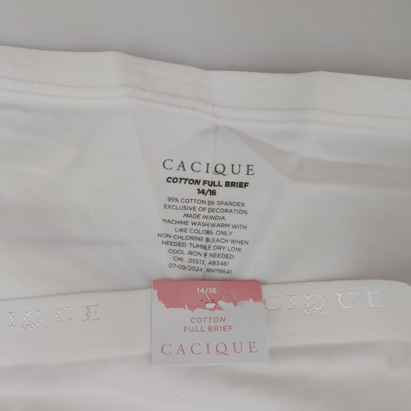LANE BRYANT CACIQUE PLUS 14/16 COTTON FULL BRIEF PANTY SOLID WHITE, NWT C