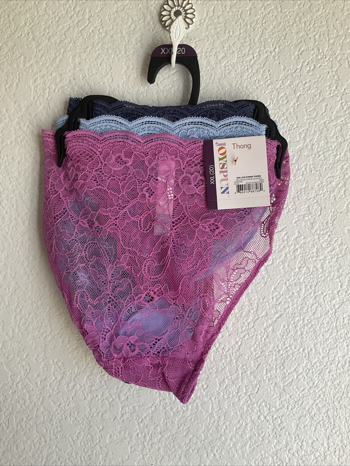 Joyspun String Thongs with Scalloped Lace 3Pack Multicolor Size XXL 20