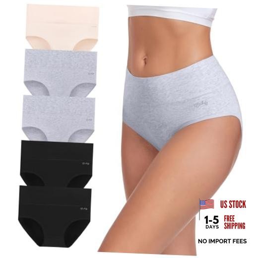 Women’s High Waisted Cotton Underwear Soft Breathable X-Large Multicolor-02