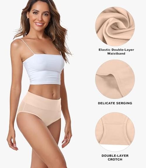 Women’s High Waisted Cotton Underwear Soft Breathable X-Large Multicolor-02
