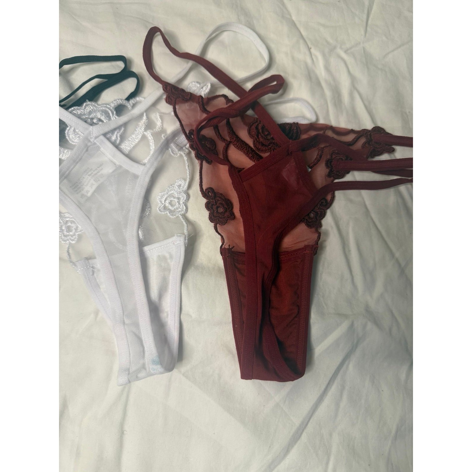 3 pair of xl thongs. Beautiful floral pattern date night colorful intimate sexy