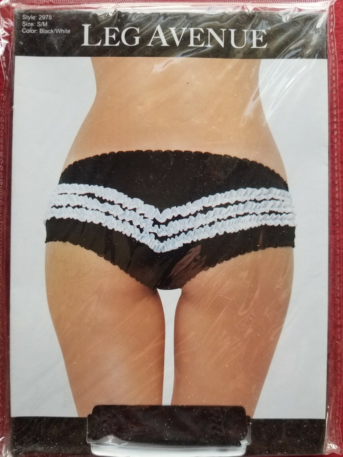 Leg Avenue Contrast Ruffle Back Panty Size S/M