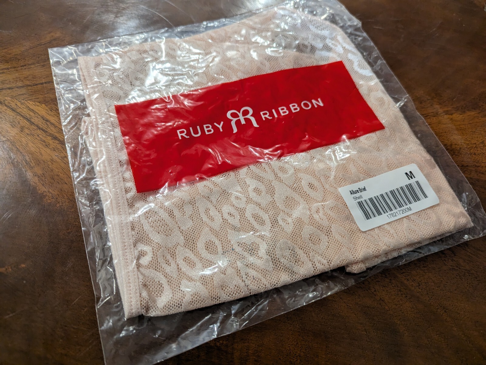RUBY RIBBON ALLURE BRIEF IN SHELL SZ Medium #1782 NWT