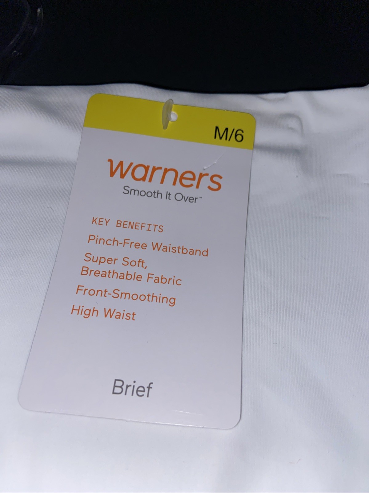 WARNERS WHITE SMOOTH IT OVER BRIEF PANTIES / MEDIUM / 6