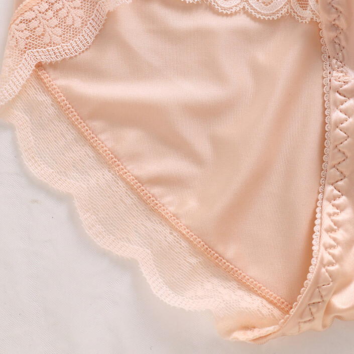 5PCS LOT Sexy Womens Silky Satin Panties Underwear Brief Sheer Lace Lingeries