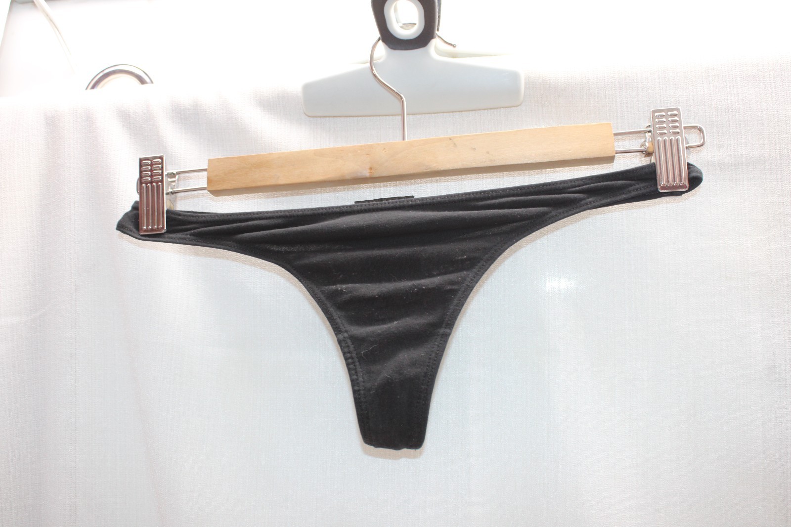 H&M Sexy Diva Black Cotton Elastane Tummy Control High Leg Thong Panties XS