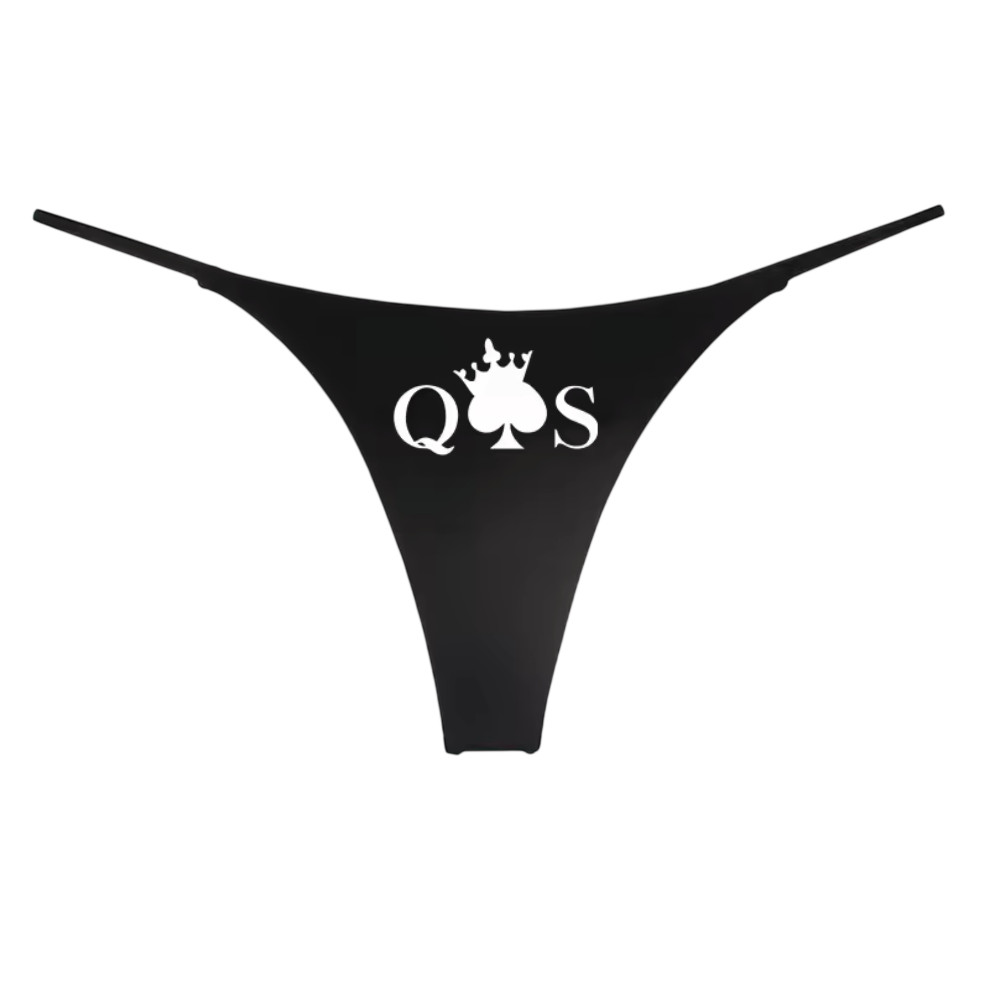 Queen of Spades Women’s Seamless Thong Underwear QOS Hotwife Cuckold Swinger