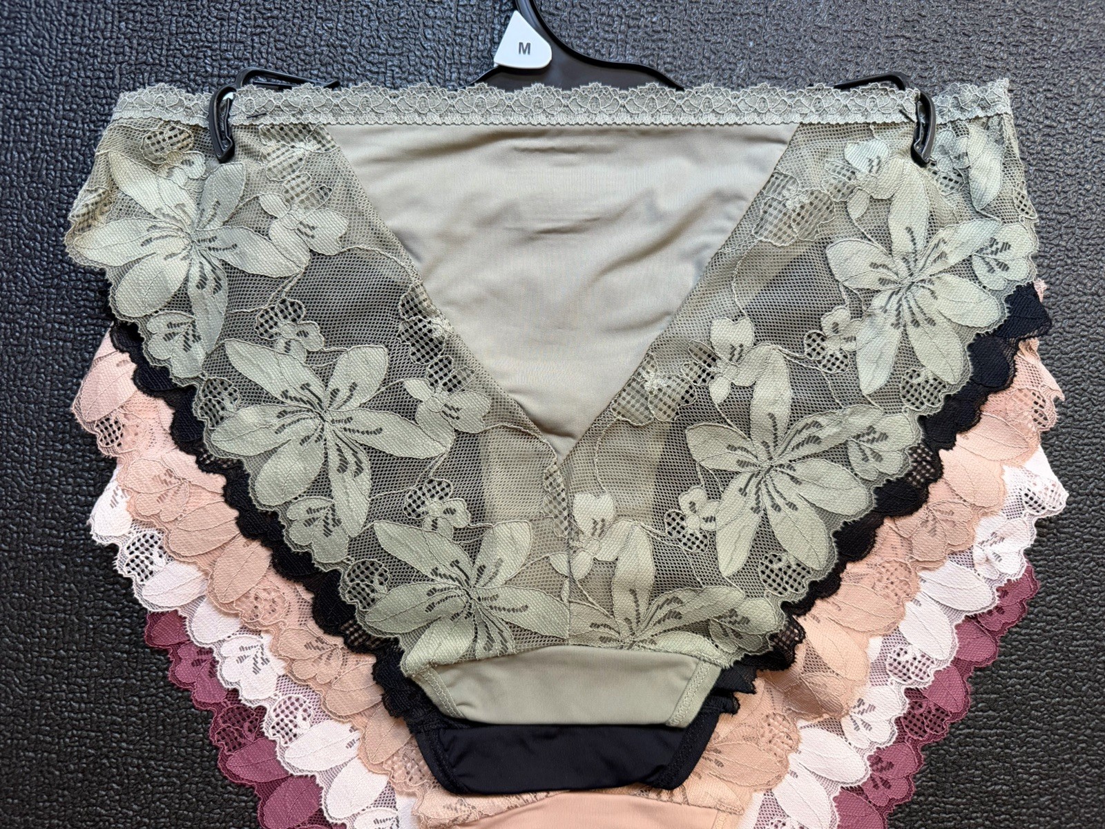 5 Pack TAHARI Bikini Panties With Lace Detail Sz M Bundle Set Lot