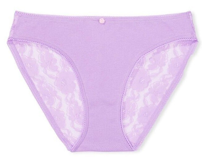 XXL Lilac LT Purple Victorias Secret FULL Back Floral Lace Keyhole Bikini Panty