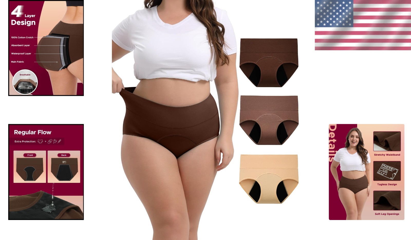 Full Coverage Period Panties for Women