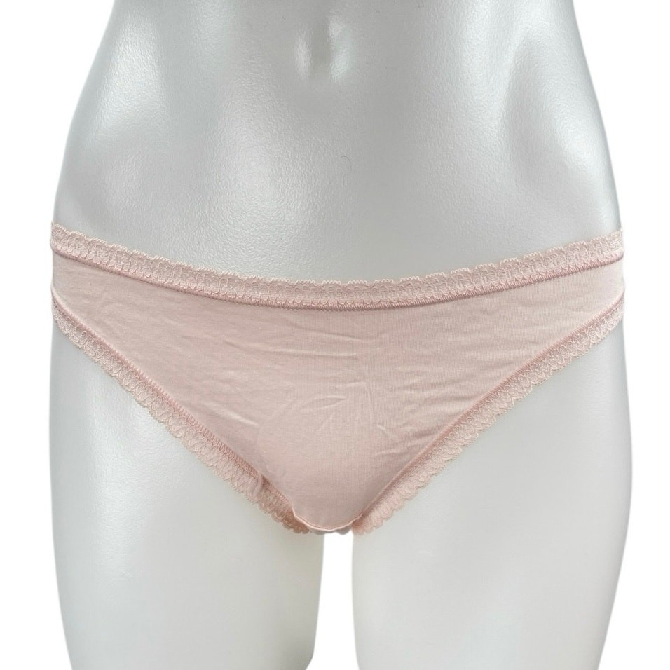 H&M Women’s Light Pink Lace Trim Briefs Panty Underwear Swimwear Bikini Bottom S