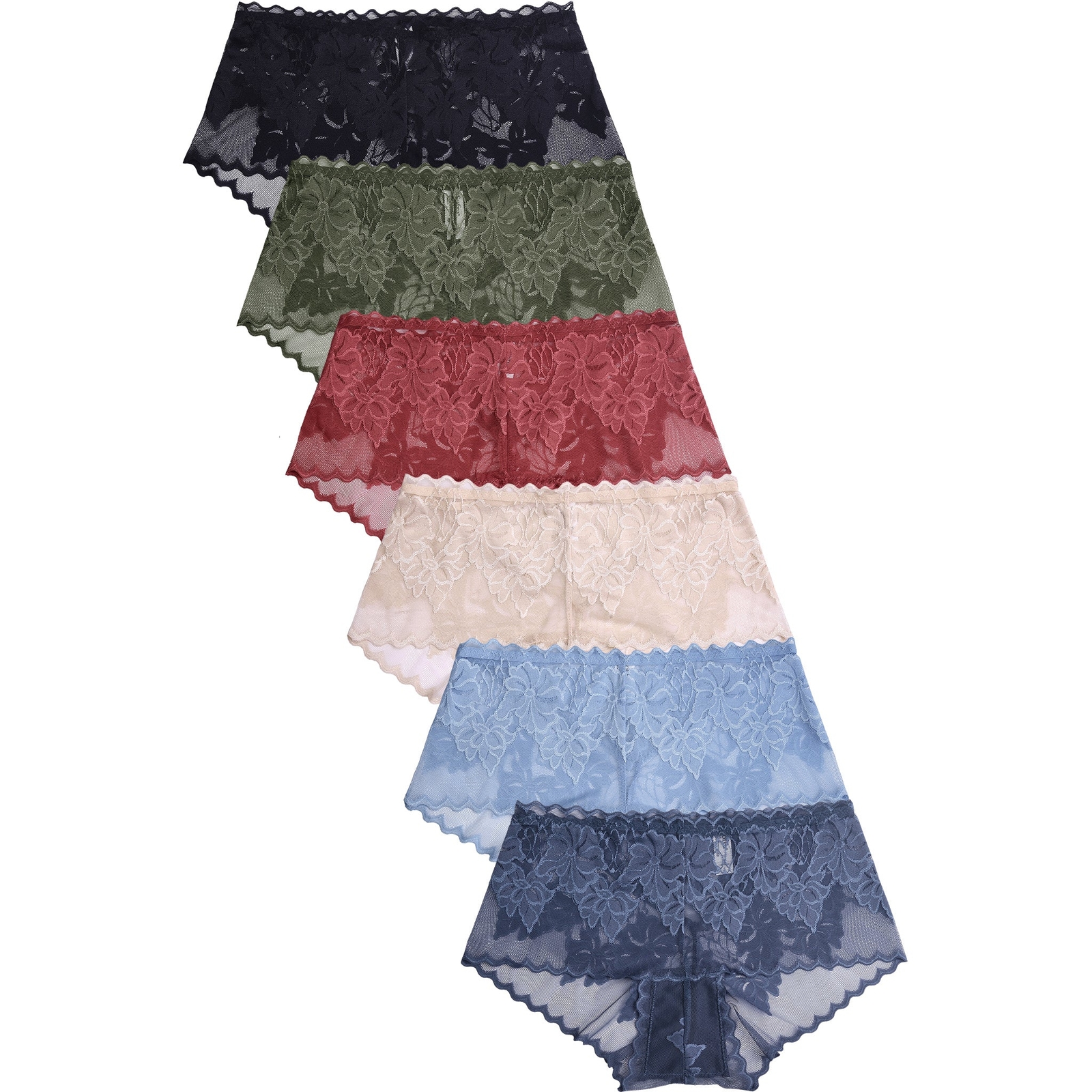 6 Packs of MAMIA & Sofra Women’s Cotton Low Rise Hipster Panty Underwear