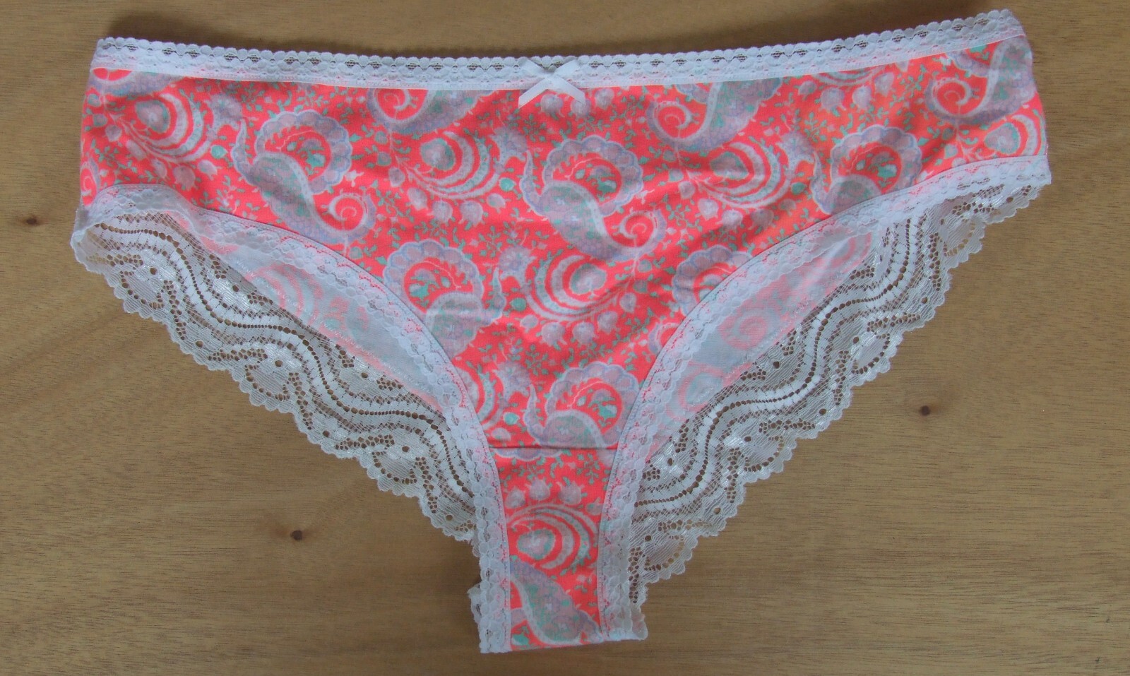 EX Chainstore NO VPL size 14 bikini knickers panties briefs cotton rich Neon