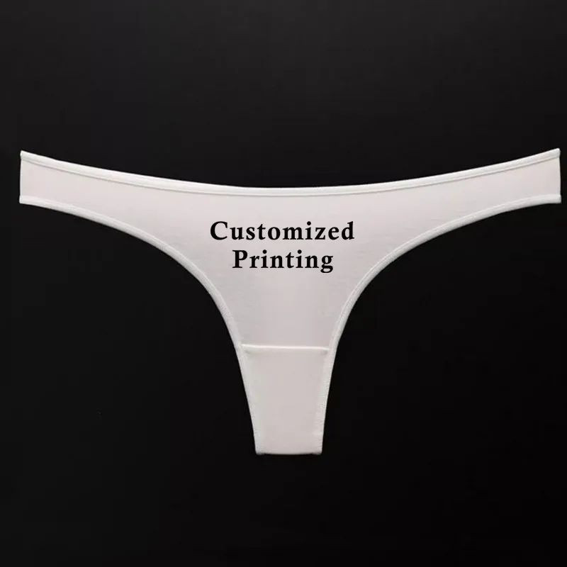 Personalised Penties Custom Printed Women Thong Soft Cotton Designer Underwear